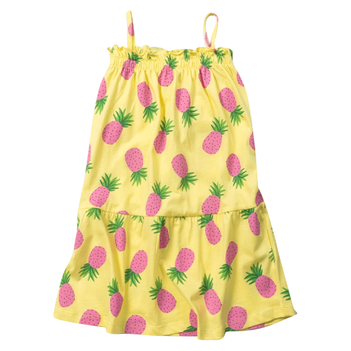 Παιδικό φόρεμα για κορίτσια Losan Pineapple κίτρινο καλοκαιρνό αμάνικα φορέματα μακό καθημερινά μοντέρνα online  (1)