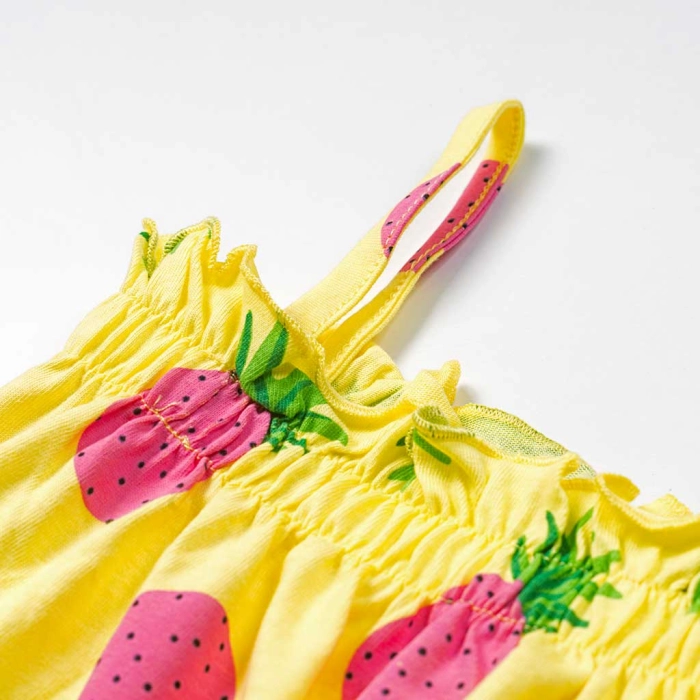 Παιδικό φόρεμα για κορίτσια Losan Pineapple κίτρινο καλοκαιρνό αμάνικα φορέματα μακό καθημερινά μοντέρνα online  (2)